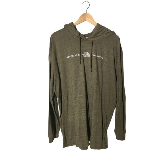 The North Face Hoodie Men's Size XXL Green Cotton Blend - Picture 1 of 7
